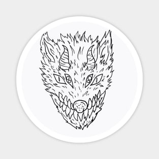 Scary Beast Monster Horror Black Lineart T-Shirt Magnet